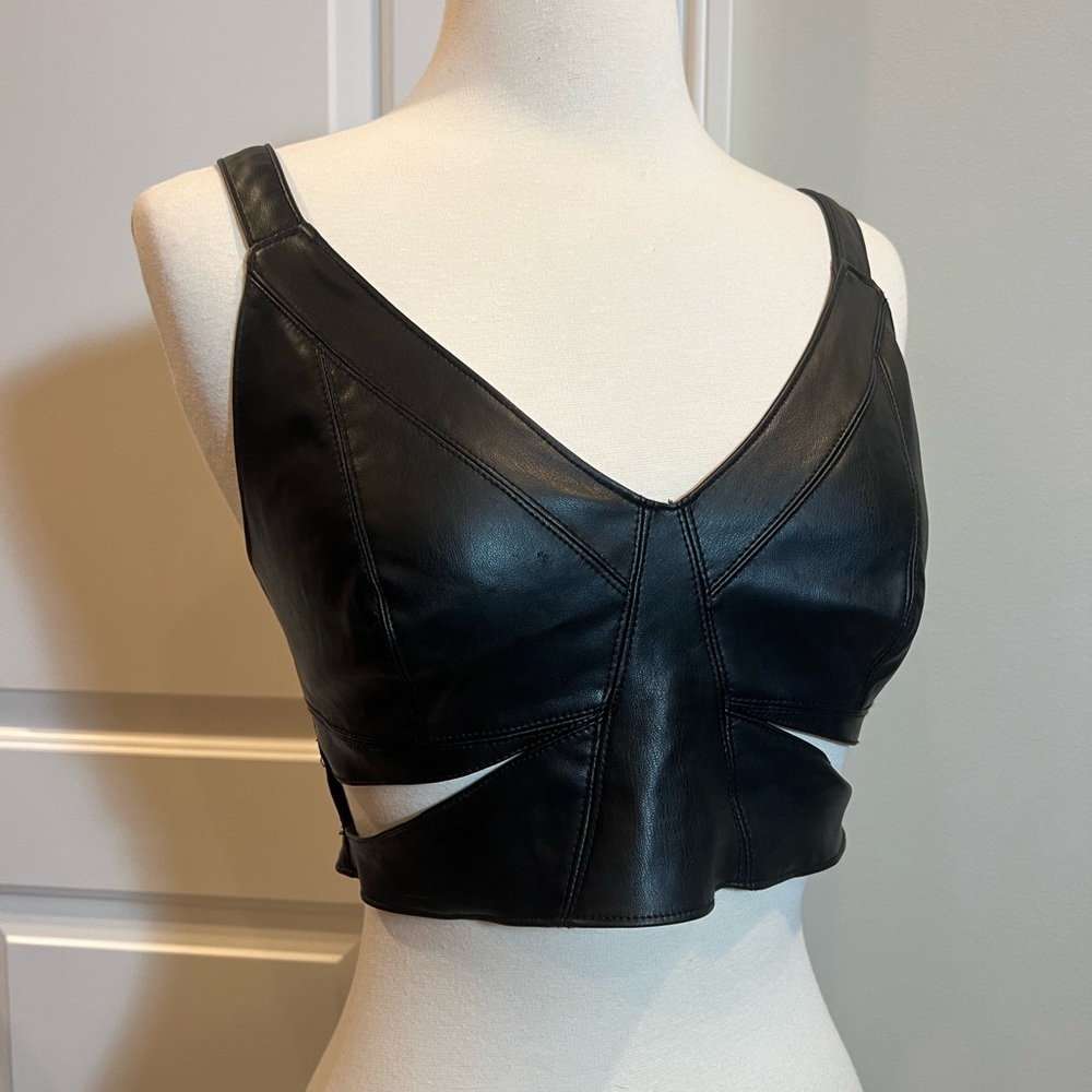 Leather crop top from ZARA